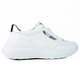 Sneakers sportive da donna Shelovet bianche con lacci bianco