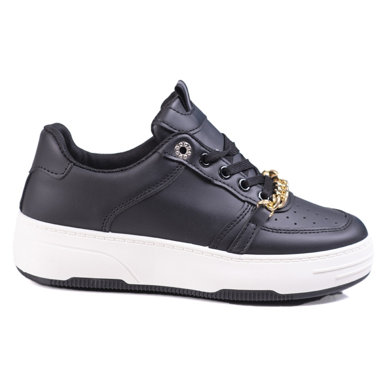 Sneakers da donna nere con catena Shelovet nero