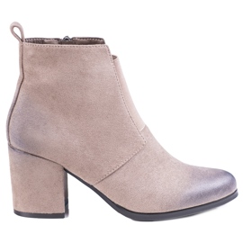 Stivaletti da donna beige con elastico Shelovet