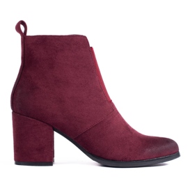 Stivali bordeaux da donna su palo con elastico Shelovet rosso