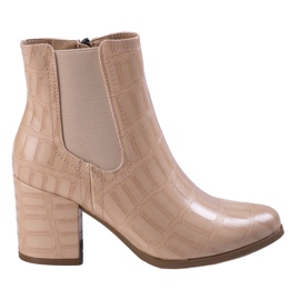 Stivali Jodhpur sul palo Shelovet beige con motivo