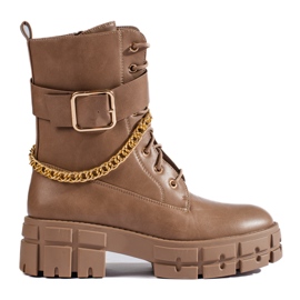 Beige Shelovet operaie da donna con suola spessa