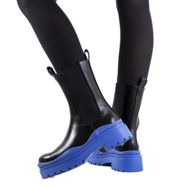 Stivali neri con suola Nester blu nero