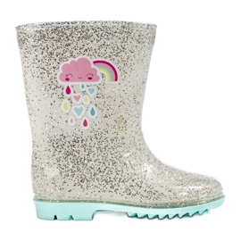 Galosce d'argento Shelovet da bambina con brillantini