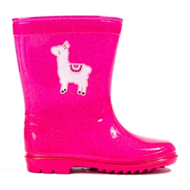 Stivali alti da bambina glitter rosa