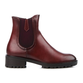 Stivaletti Chelsea bassi Shelovet realizzati in pelle ecologica rosso