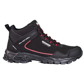 Scarpe alte da trekking da uomo DK nere e rosse nero