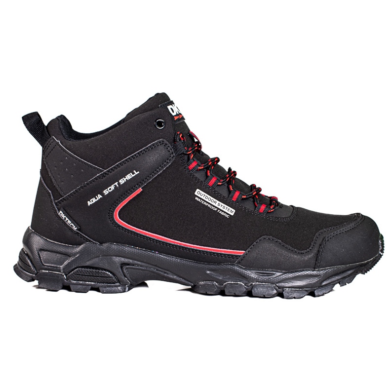 Scarpe alte da trekking da uomo DK nere e rosse nero