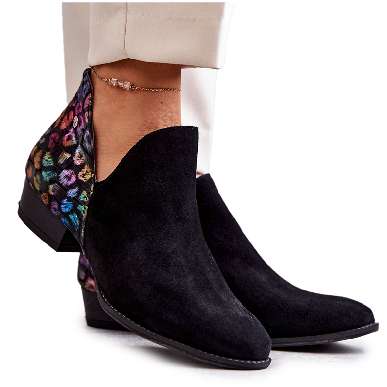 Stivali Maciejka in pelle con macchie 04091-39 neri nero multicolore