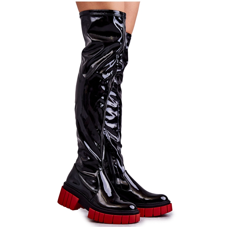 Stivali da donna in vernice nera Callen nero