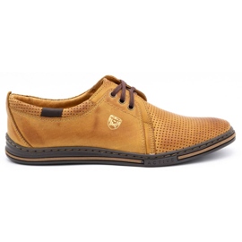 Polbut Scarpe da uomo in pelle 343 perforazione rosso beige
