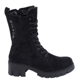 Stivali stringati Arne Black nero