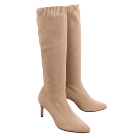 Stivali a calzino Rebecca L. KHAKI beige