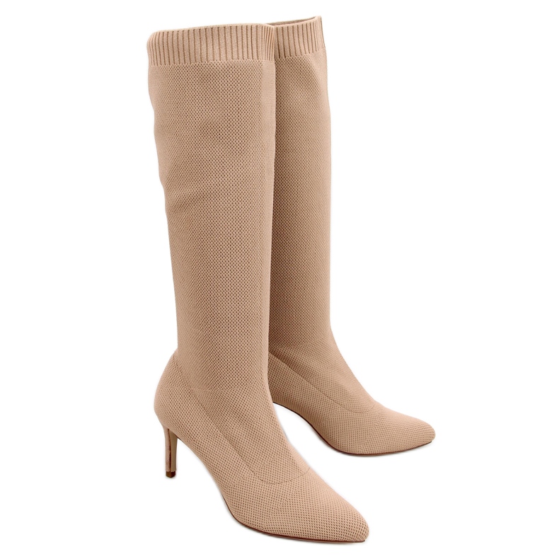 Stivali a calzino Rebecca L. KHAKI beige
