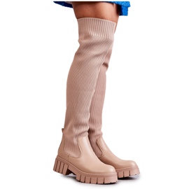 Stivali alti da donna beige Austin Workers