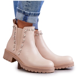PG1 Stivali In Pelle Da Lavoro Beige Ferra