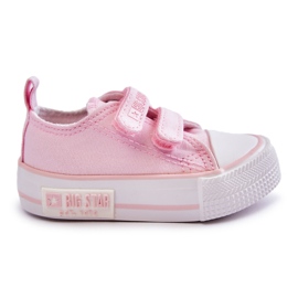 Sneakers In Tessuto Per Bambini Con Velcro Big Star KK374083 Rosa