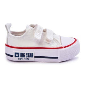 Sneakers In Tessuto Per Bambini Con Velcro Big Star KK374079 Bianche bianca