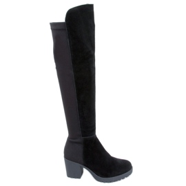 Stivali Niamh Black in pelle naturale nero