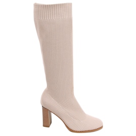 Stivaletti con tacco alto di Claudia Taupe beige