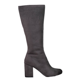 T.Sokolski Eleganti stivali da donna Sokolski grigi con tacco alto grigio