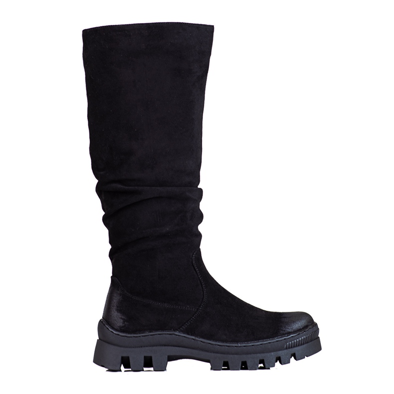 Stivali da donna Vinceza in suede su una spessa piattaforma nera nero
