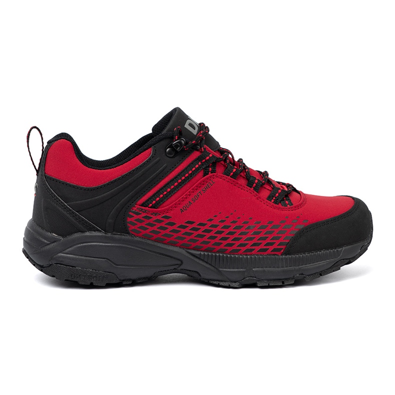 Scarpe da trekking da uomo su suola spessa rossa DK nero