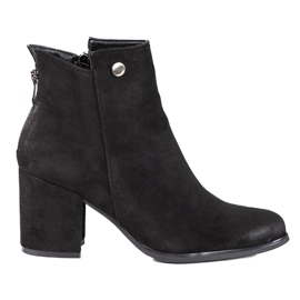 Stivali neri da donna Shelovet con cerniera decorativa sul retro nero