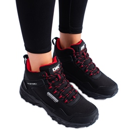 Scarpe alte da trekking da donna DK nere e rosse nero