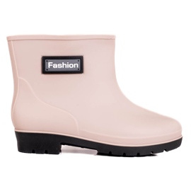 Stivali da pioggia da donna Shelovet beige bassi marrone