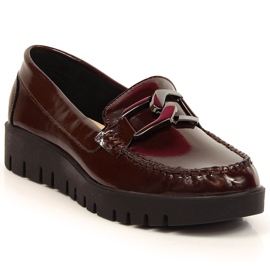 Mocassini da donna, platform bordeaux Sergio Leone rosso multicolore