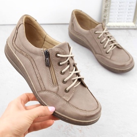 Comode scarpe da donna Helios in pelle marrone