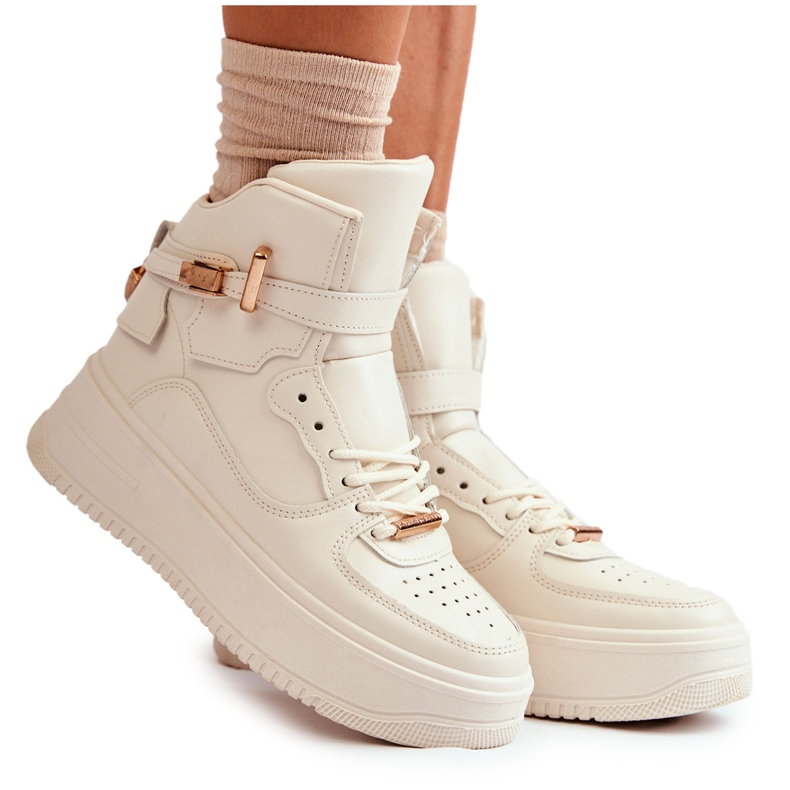 FB2 Scarpe sportive alte da donna isolate Beige Lexa