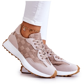 Scarpe sportive legate al beige da donna