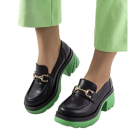 Francesine nere su suola Korgal verde nero