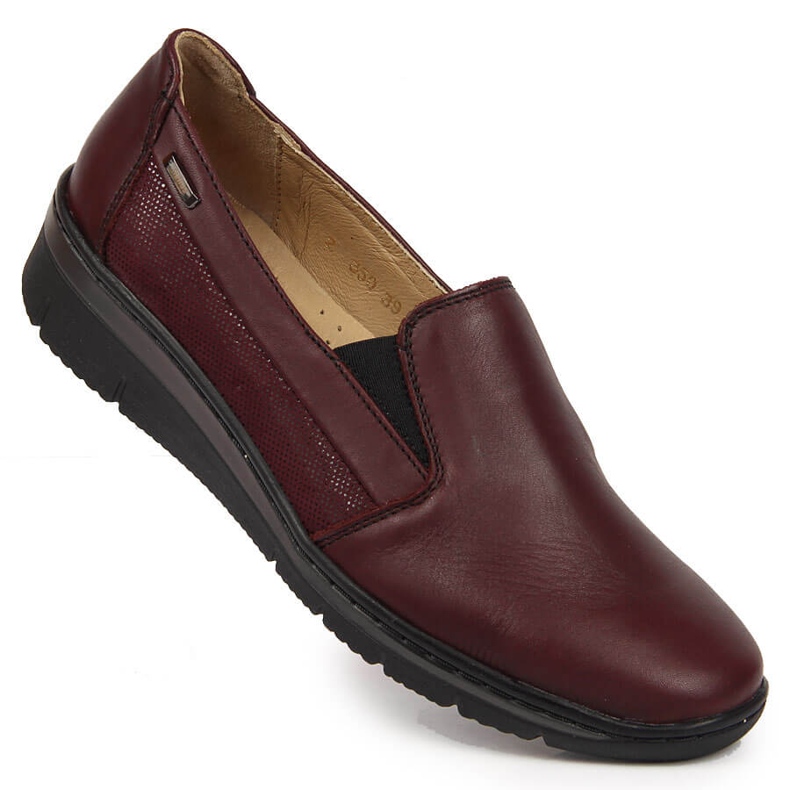 Scarpe da donna in pelle, bordeaux Helios 350 rosso