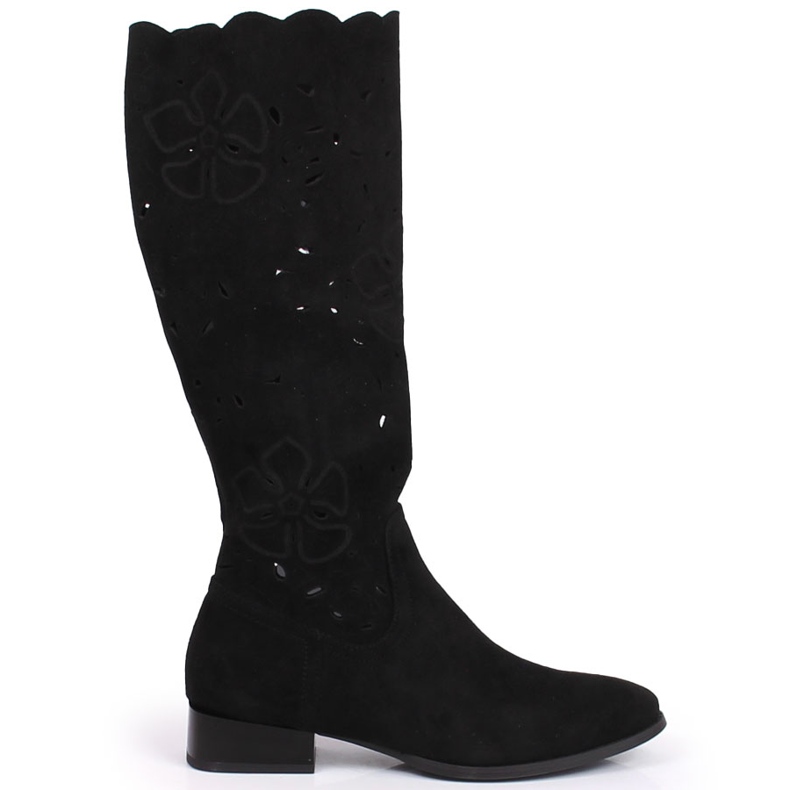 M. DASZYŃSKI Stivali da donna in suede traforato Daszyński nero
