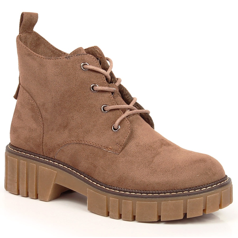 Lavoratori imbottiti da donna su plateau in suede marrone di Sergio Leone