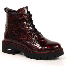 Stivaletti da donna in vernice bordeaux Artiker HBH35 chiaretto