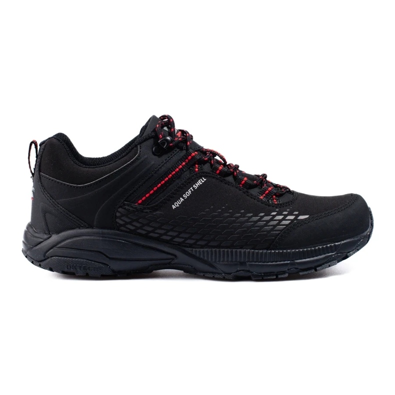 Scarpe da trekking da uomo su suola spessa DK nere e rosse nero