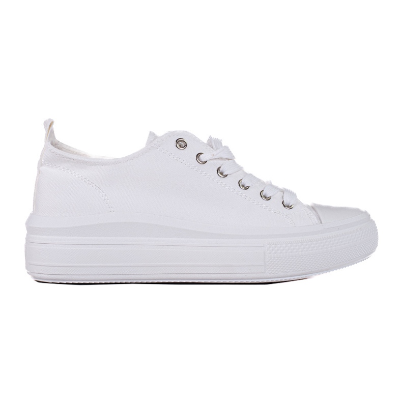 Sneakers bianche stringate da donna sulla piattaforma Shelovet bianca
