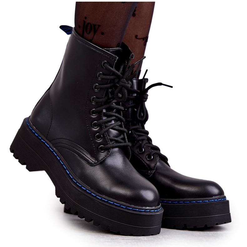 Stivali allacciati da donna Glany Black Callie nero