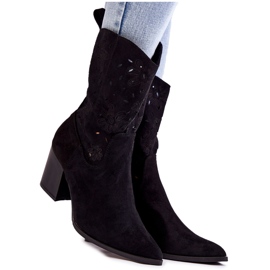 Stivali in pelle scamosciata da donna con stivali da cowboy Ariane neri nero