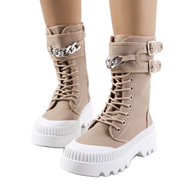 BM Sneakers marroni con catena Taus marrone cachi verde