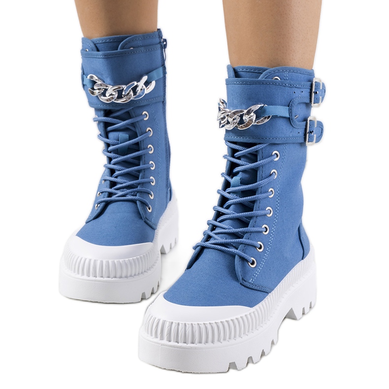 Sneakers blu con catena Taus