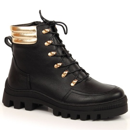Scarpe da trekking da donna nere con plateau e borse Potocki nero