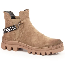 Stivaletti Chelsea da donna in camoscio su piattaforma marrone Potocki