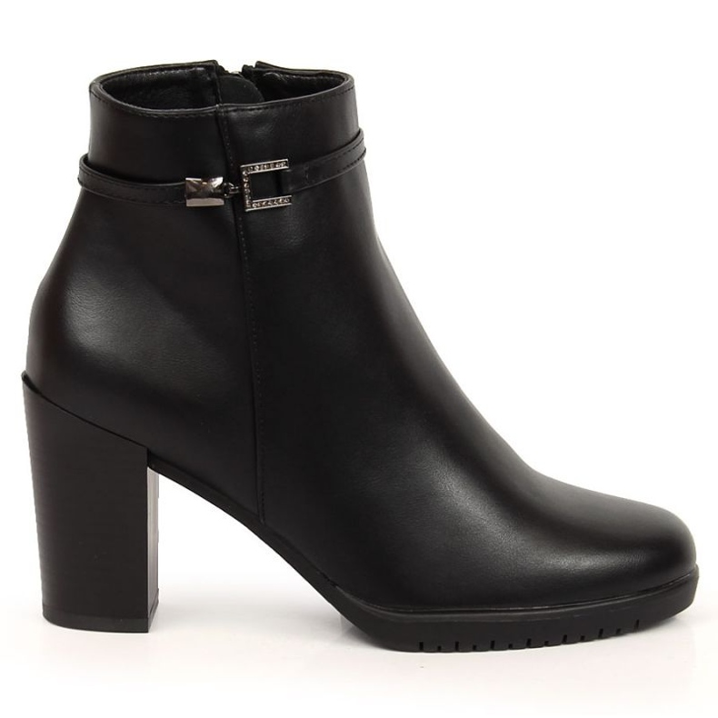 Sergio Leone Stivale a tacco alto con zirconi SK385 nero