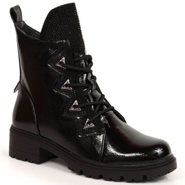 S.Barski Stivali con paillettes laccate S. Bararski W OLI180 nero