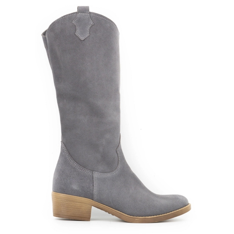 Olivier Stivali da donna in pelle grigio Julia